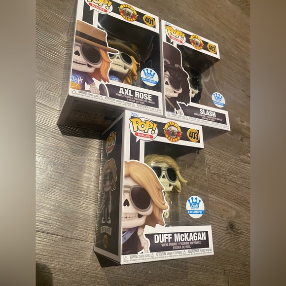 Funko Pop! Guns N Roses Skeleton Axl Rose 401 Slash 402 Duff 403 Complete Set - Picture 1 of 5